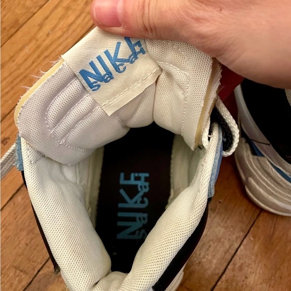 Nike Blazer Mid x Sacai White Black Legend Blue 2019 Sneakers Size Mens 6.5 - Picture 7 of 8